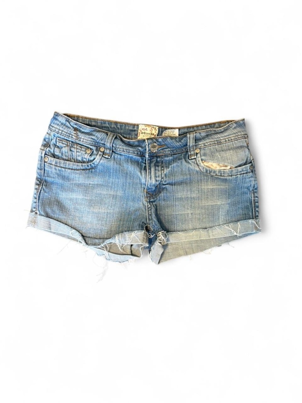 Mudd Y2K Light Blue Denim Cutoff Shorts, Size 9